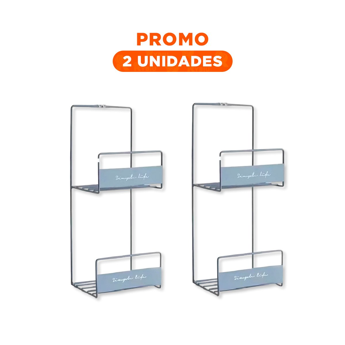 PACK2 RACK DOBLE NIVEL PARA CARTERAS AZUL 45X17X19CM USO DIARIO PLUS Y+REGALO STICKER - 1
