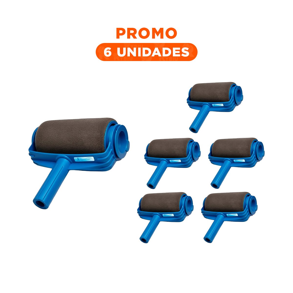 PACK6 PINCEL RODILLO PARA PINTAR SUPERFICIES LISAS EN AZUL NEGRO Y+REGALO STICKER - 1
