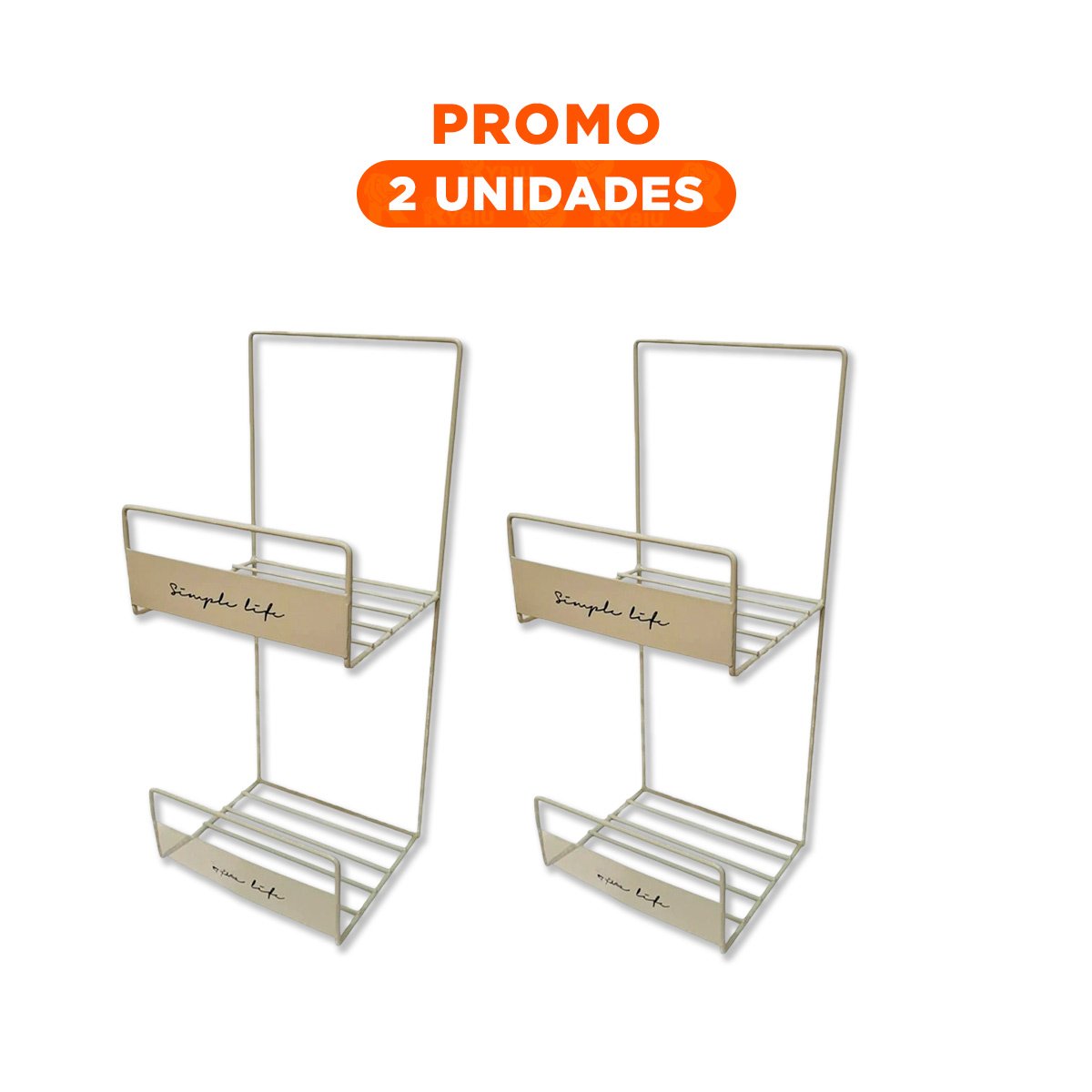 PACK2 RACK DOBLE NIVEL PARA CARTERAS BLANCO 45X17X19CM USO DIARIO PLUS Y+REGALO STICKER - 1