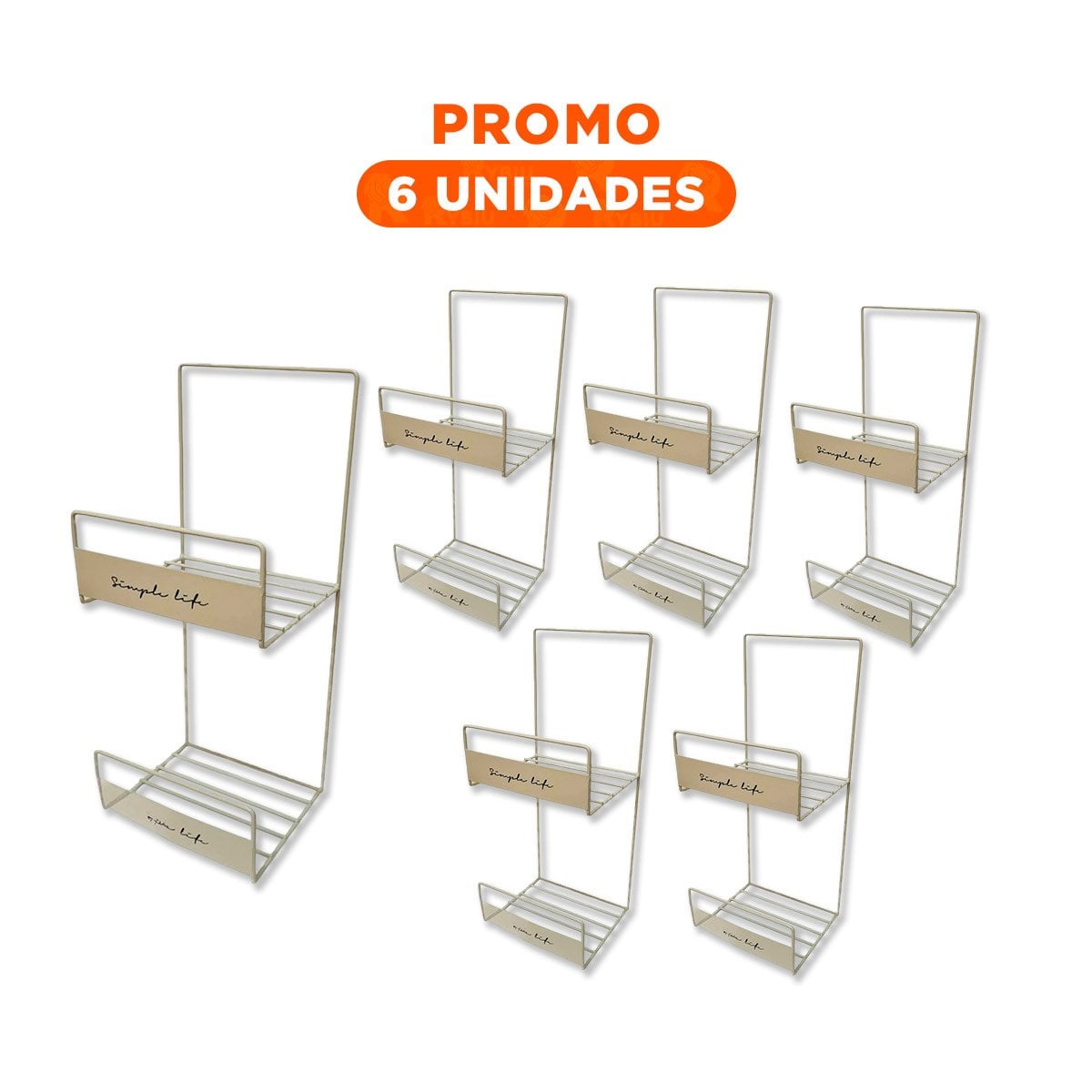 PACK6 BASE MULTIUSO PARA CARTERAS BLANCO 45X17X19CM ACERO CARBONATO PLUS Y+REGALO STICKER - 1