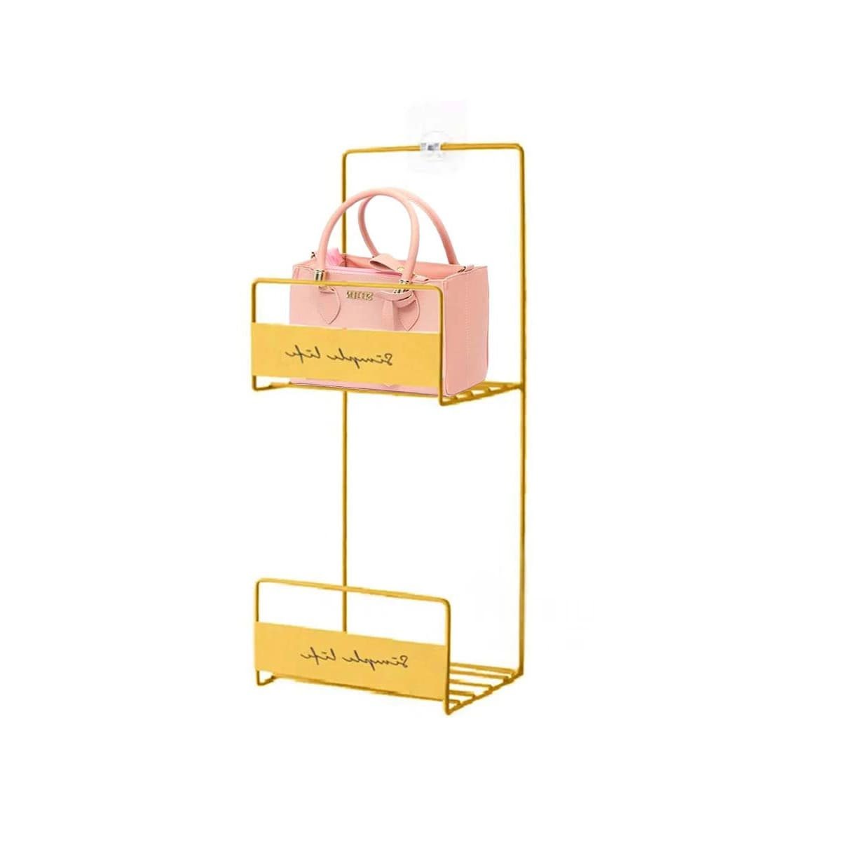 ORGANIZADOR DOBLE NIVEL PARA CARTERAS AMARILLO 45X17X19CM USO DIARIO Y+LIGAS REGALO - 5