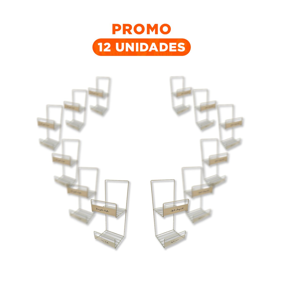 PACK12 BASE DE CARTERAS BLANCO 2 NIVELES 45X17X19CM ESTRUCTURA FIRME PRO - 1