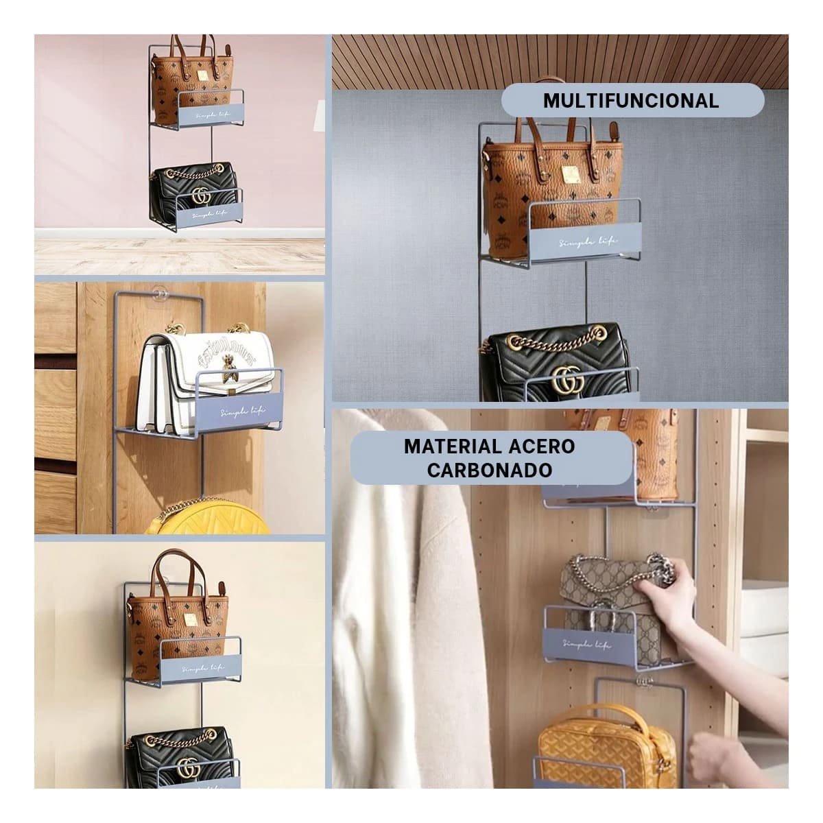 ORGANIZADOR PORTATIL DE CARTERAS AZUL 2 NIVELES 45X17X19CM RESISTENTE PLUS Y+PAPEL REGALO - 3