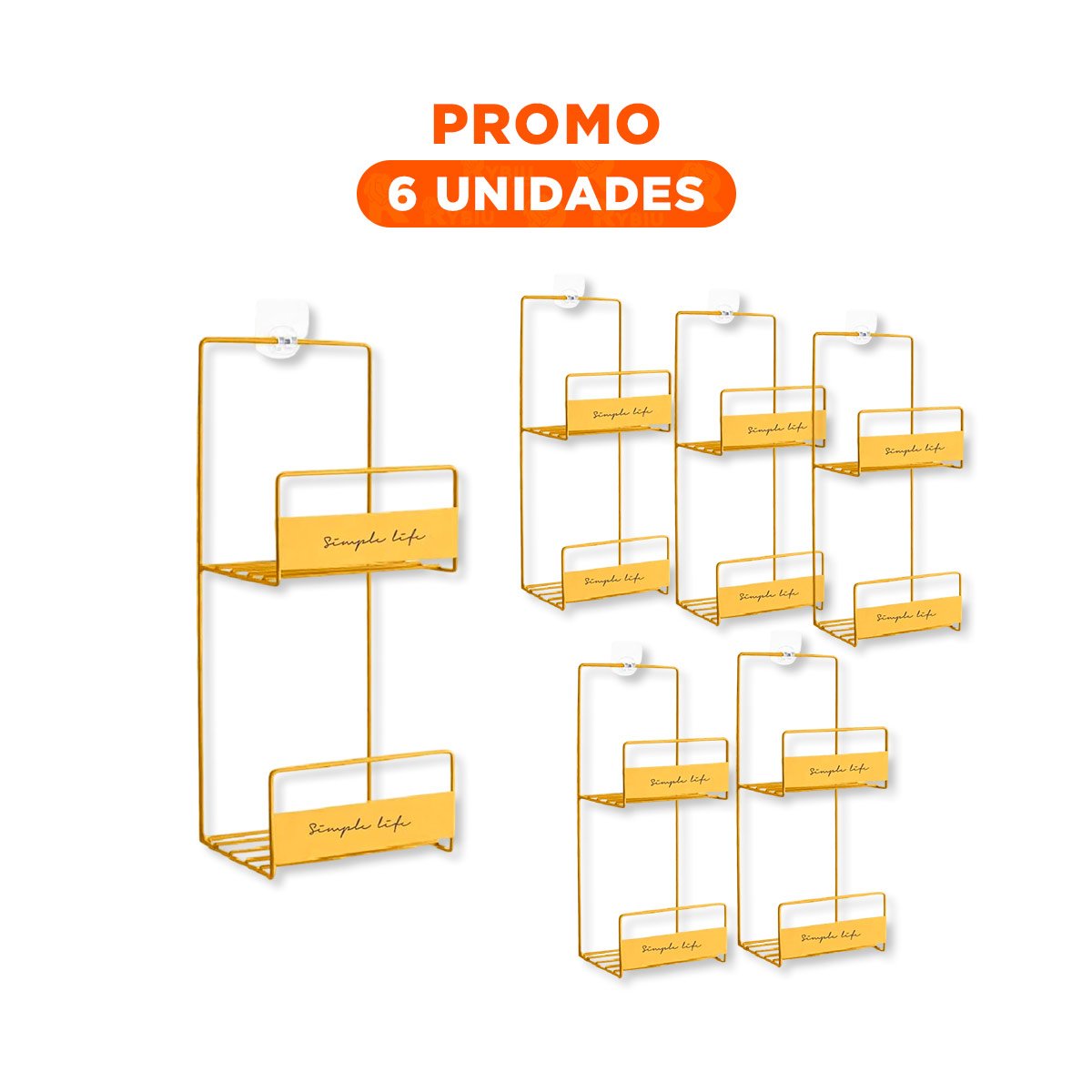PACK6 BASE MULTIUSO PARA CARTERAS AMARILLO 45X17X19CM ACERO CARBONATO Y+REGALO STICKER - 1