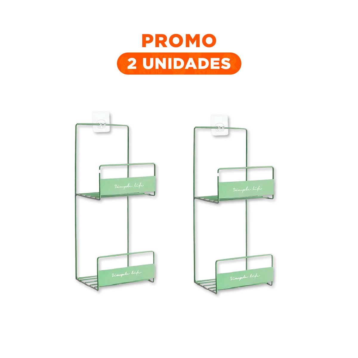 PACK2 RACK DOBLE NIVEL PARA CARTERAS VERDE 45X17X19CM USO DIARIO PLUS Y+REGALO STICKER - 1