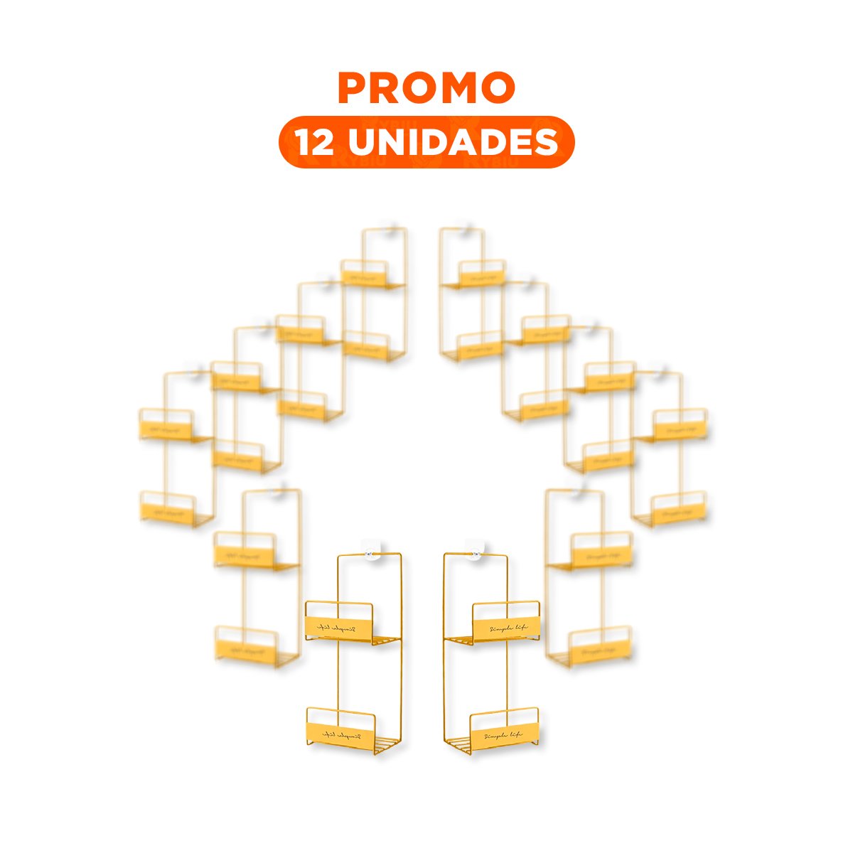 PACK12 BASE DE CARTERAS AMARILLO 2 NIVELES 45X17X19CM ESTRUCTURA FIRME - 1