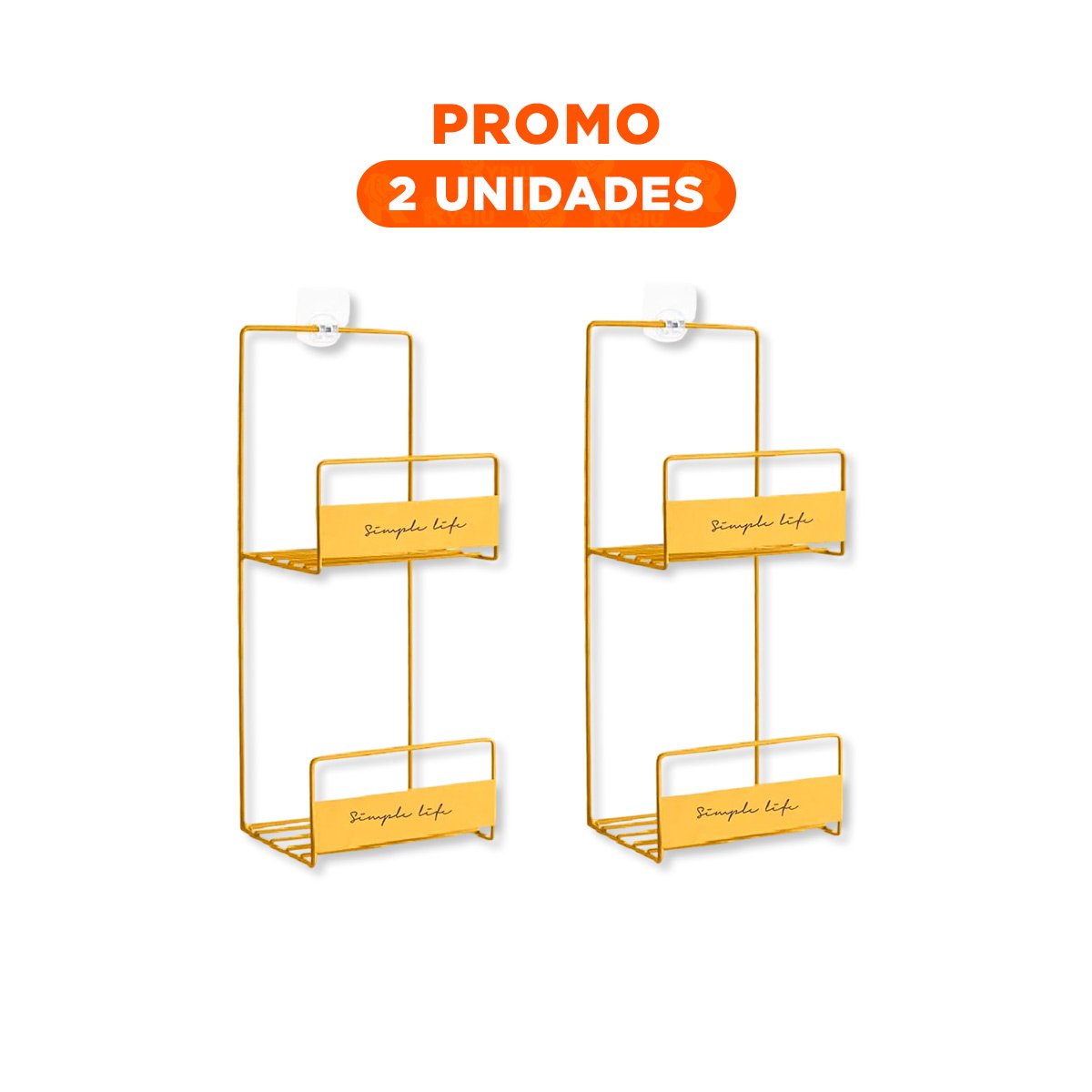PACK2 RACK DOBLE NIVEL PARA CARTERAS AMARILLO 45X17X19CM USO DIARIO Y+REGALO STICKER - 1