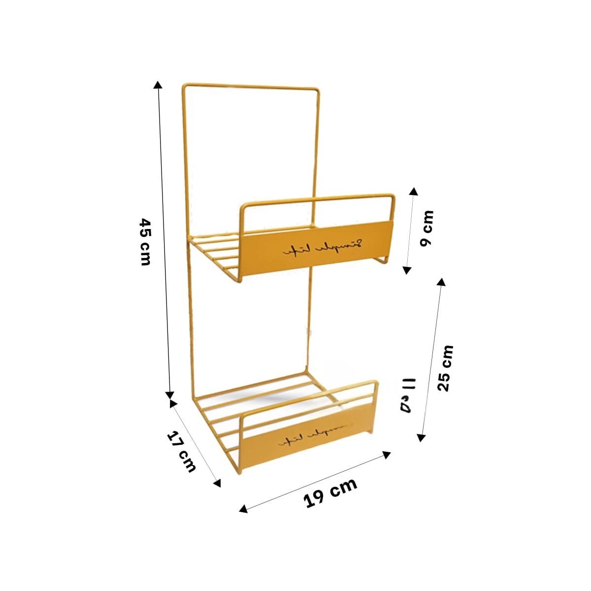 PACK2 RACK DOBLE NIVEL PARA CARTERAS AMARILLO 45X17X19CM USO DIARIO Y+REGALO STICKER - 4