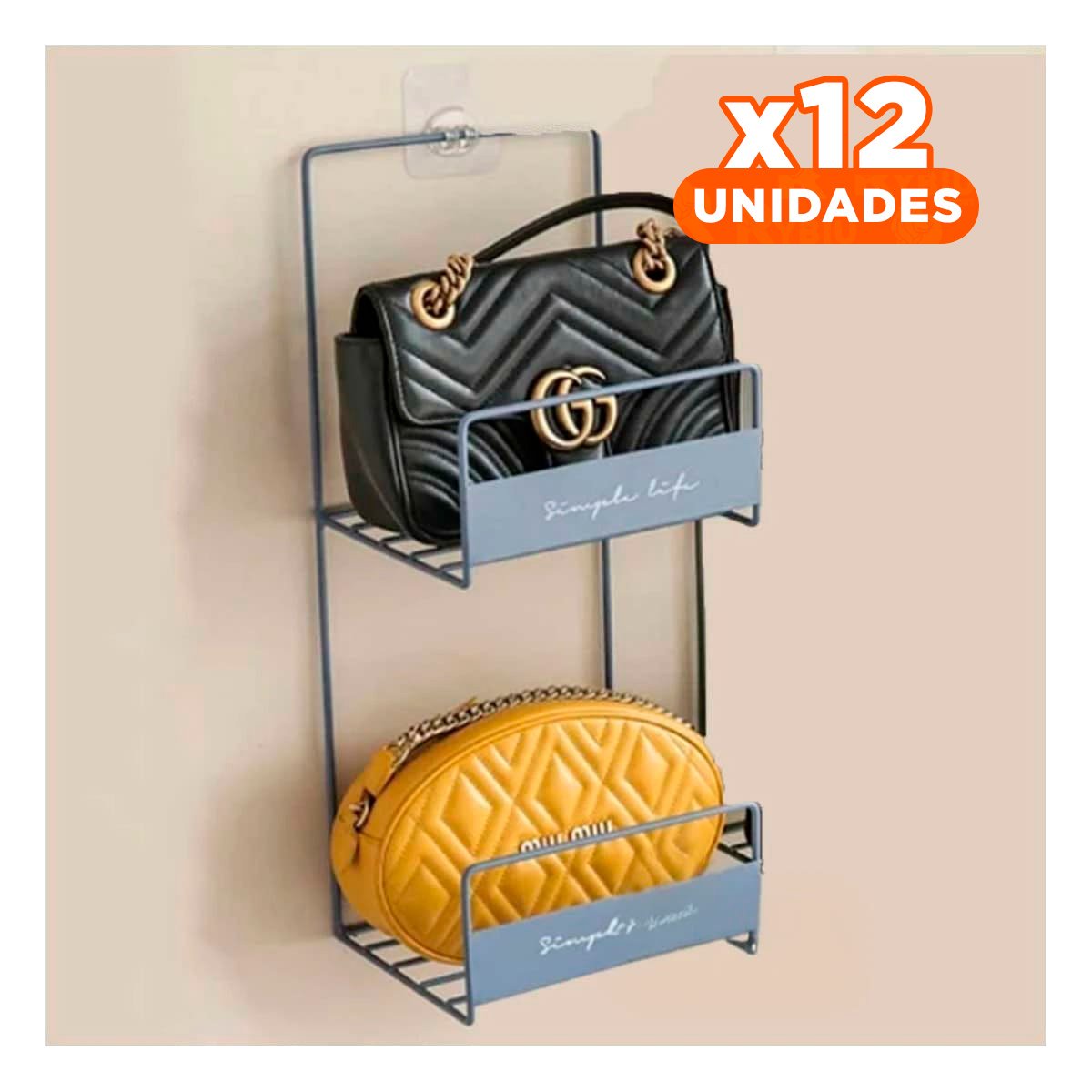 PACK12 MODULO PARA BOLSOS AZUL DE 2 NIVELES 45X17X19CM RESISTENTE PRO Y+REGALO STICKER - 1