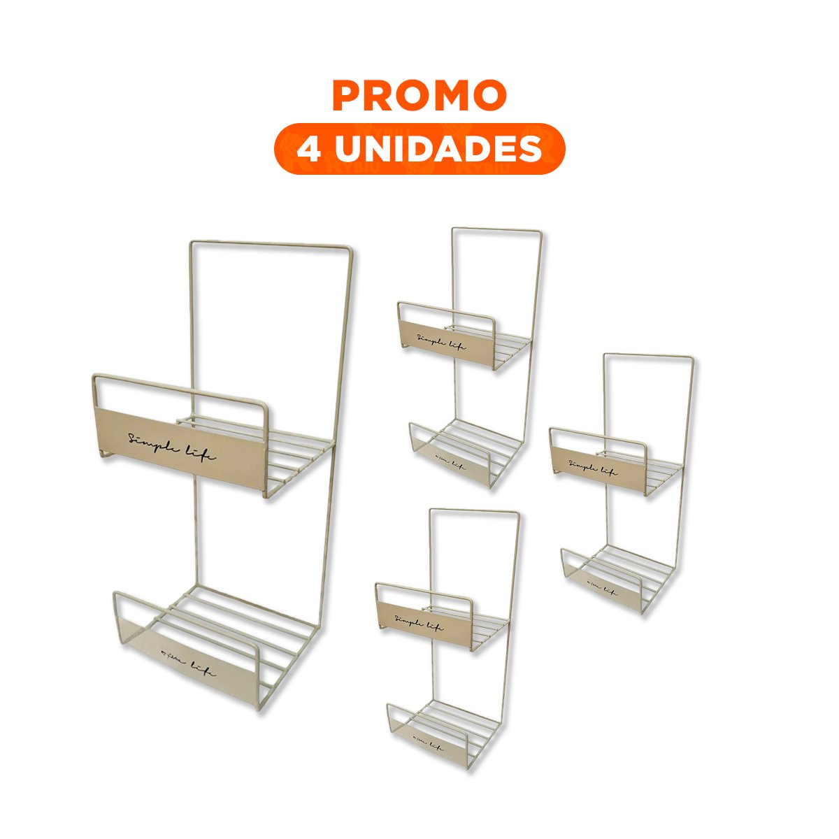 PACK4 RACK MULTIUSO PARA CARTERAS BLANCO 45X17X19CM ACERO CARBONATO PRO - 1
