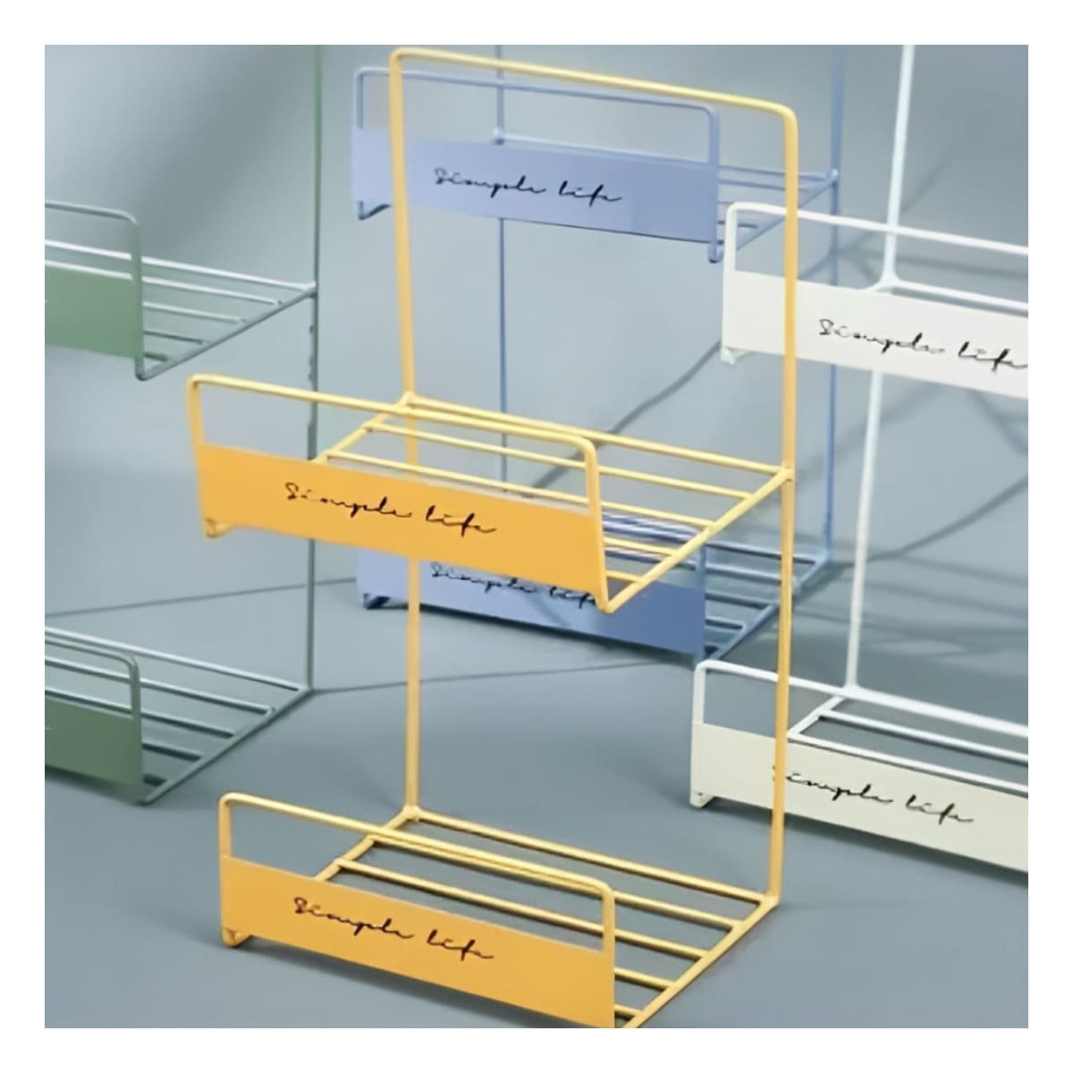 PACK2 RACK PARA BOLSOS AMARILLO DE 2 NIVELES 45X17X19CM RESISTENTE Y+PAPEL REGALO - 2