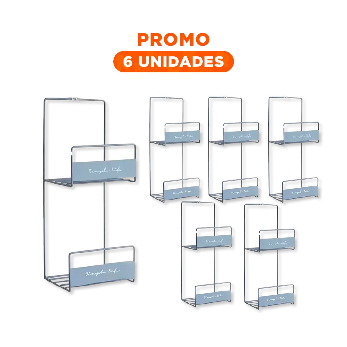 PACK6 BASE MULTIUSO PARA CARTERAS AZUL 45X17X19CM ACERO CARBONATO PLUS Y+REGALO STICKER - 1