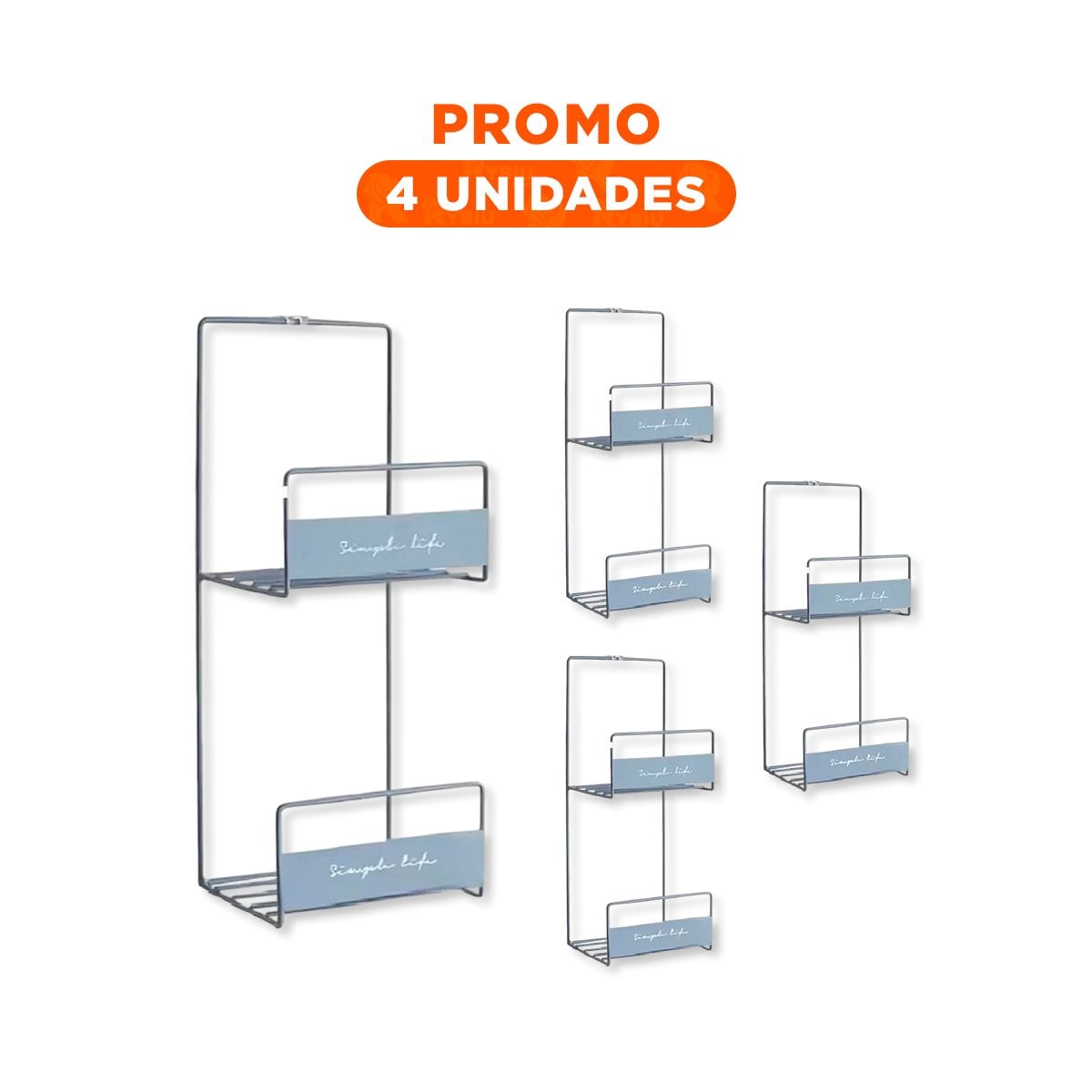 PACK4 RACK MULTIUSO PARA CARTERAS AZUL 45X17X19CM ACERO CARBONATO PRO - 1