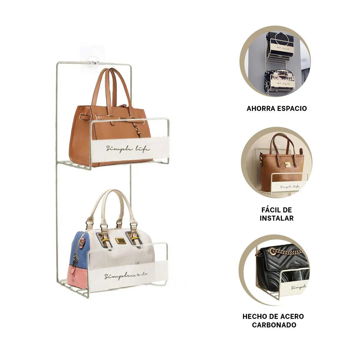 ORGANIZADOR PORTATIL DE CARTERAS BLANCO 2 NIVELES 45X17X19CM RESISTENTE PLUS Y+PAPEL REGALO - 5