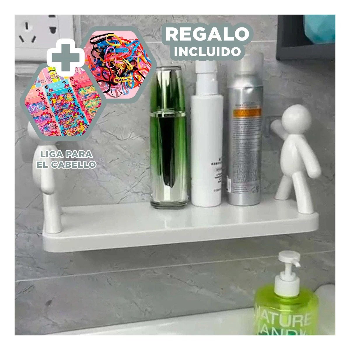 BALDAS HUMANOIDES PLASTICO FUNCIONALES PARA MANTENER TOALLAS Y ACCESORIOS BLANCO Y+LIGAS REGALO - 2