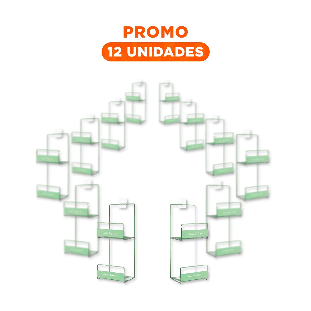PACK12 BASE DE CARTERAS VERDE 2 NIVELES 45X17X19CM ESTRUCTURA FIRME PRO - 1