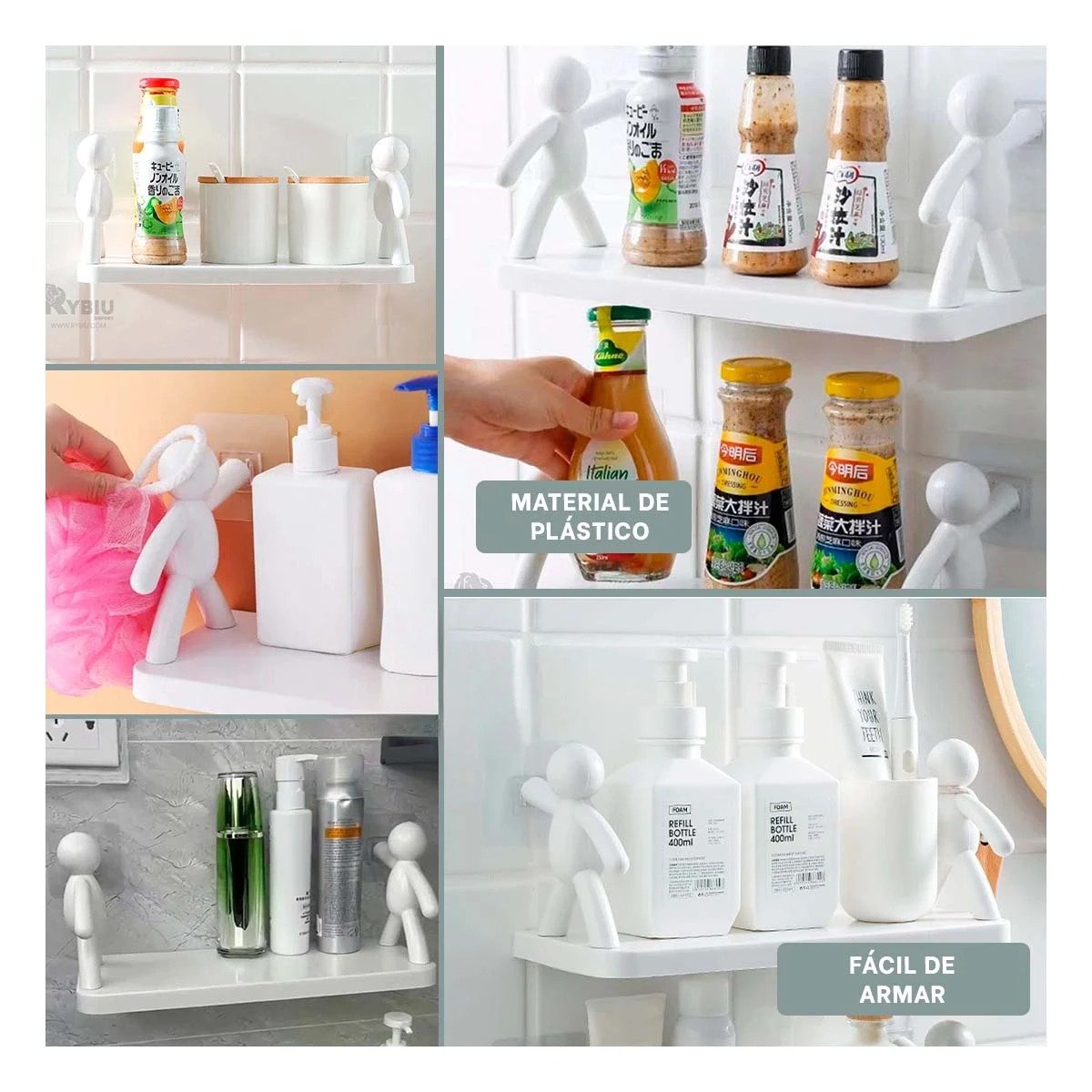 PACK6 NIVEL HUMANOIDE PLASTICO FUNCIONAL PARA MANTENER CUIDADOS BLANCO Y+PAPEL REGALO - 3