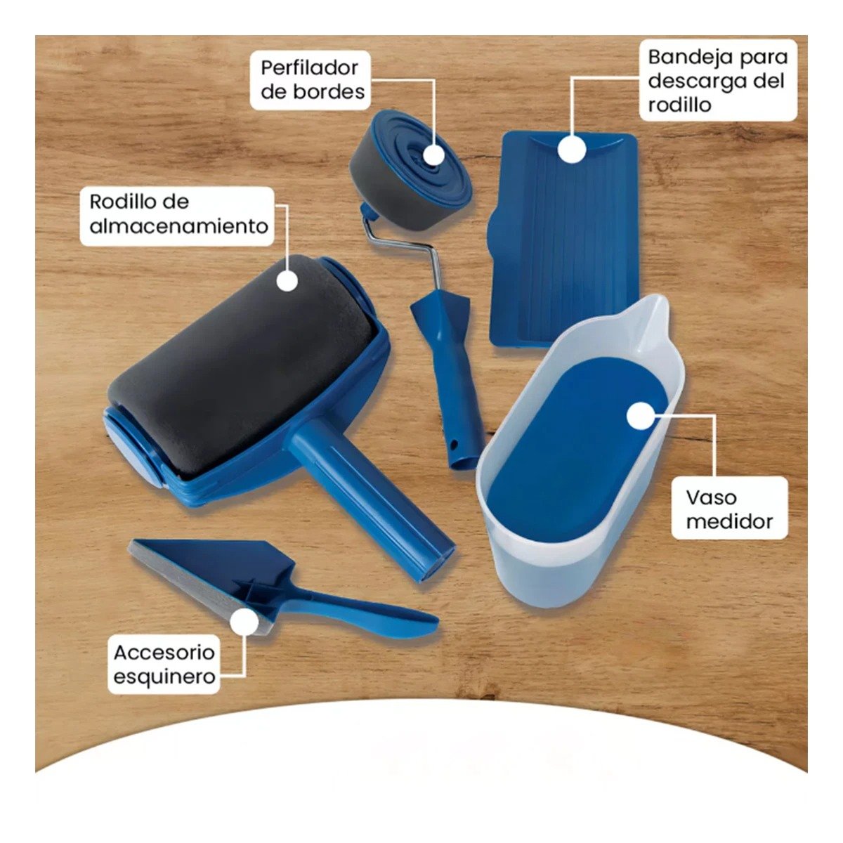 PACK4 APLICADOR PARA PINTAR SUPERFICIES GRANDES UNIFORME Y SEGURO AZUL NEGRO - 3