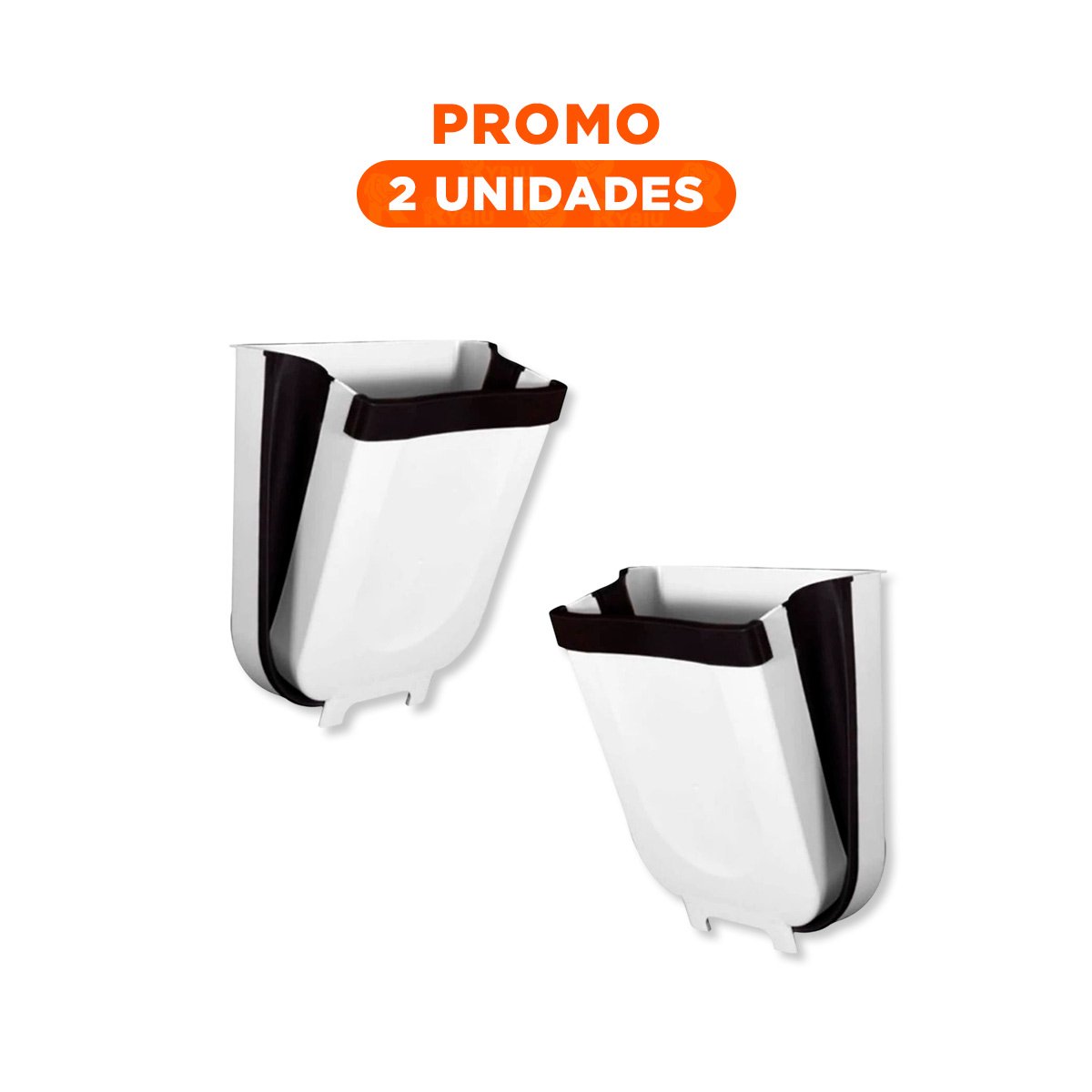 PACK2 DEPOSITO FLEXIBLE BLANCO PARA BASURA DISEÑO COMPACTO DIARIO Y+REGALO STICKER - 1