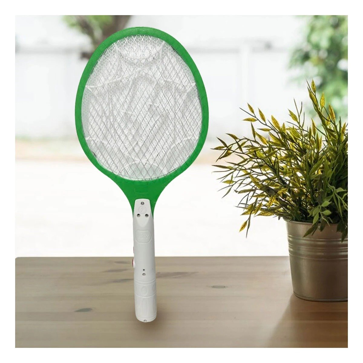 PACK6 RAQUETA MOSQUITERA MANUAL CON LUZ INDICADORA Y FUNCION SEGURA VERDE Y+PAPEL REGALO - 5