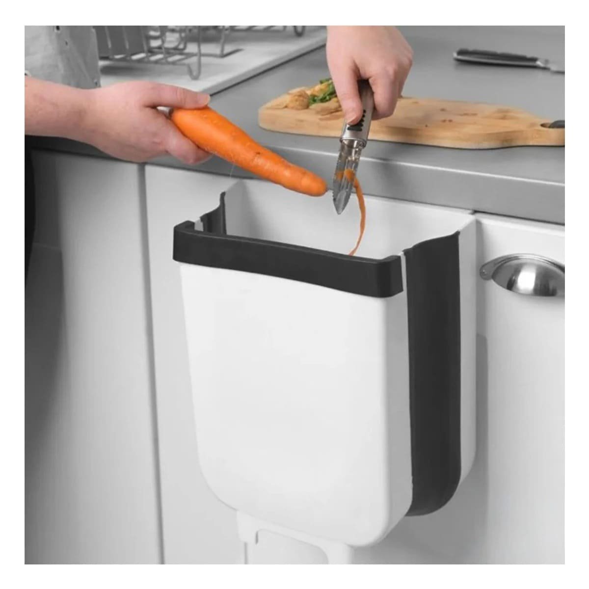 TACHO COLAPSABLE BLANCO PARA ESPACIOS REDUCIDOS Y ORDEN DIARIO HOGAR Y+LIGAS REGALO - 3