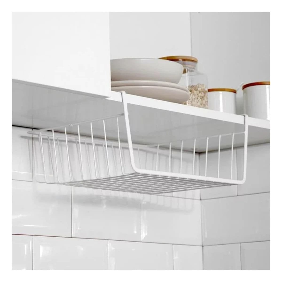 PACK2 REJILLA FLOTANTE METALICA BLANCO 29X20X27CM PARA ORDEN FUNCIONAL EN CASA - 5