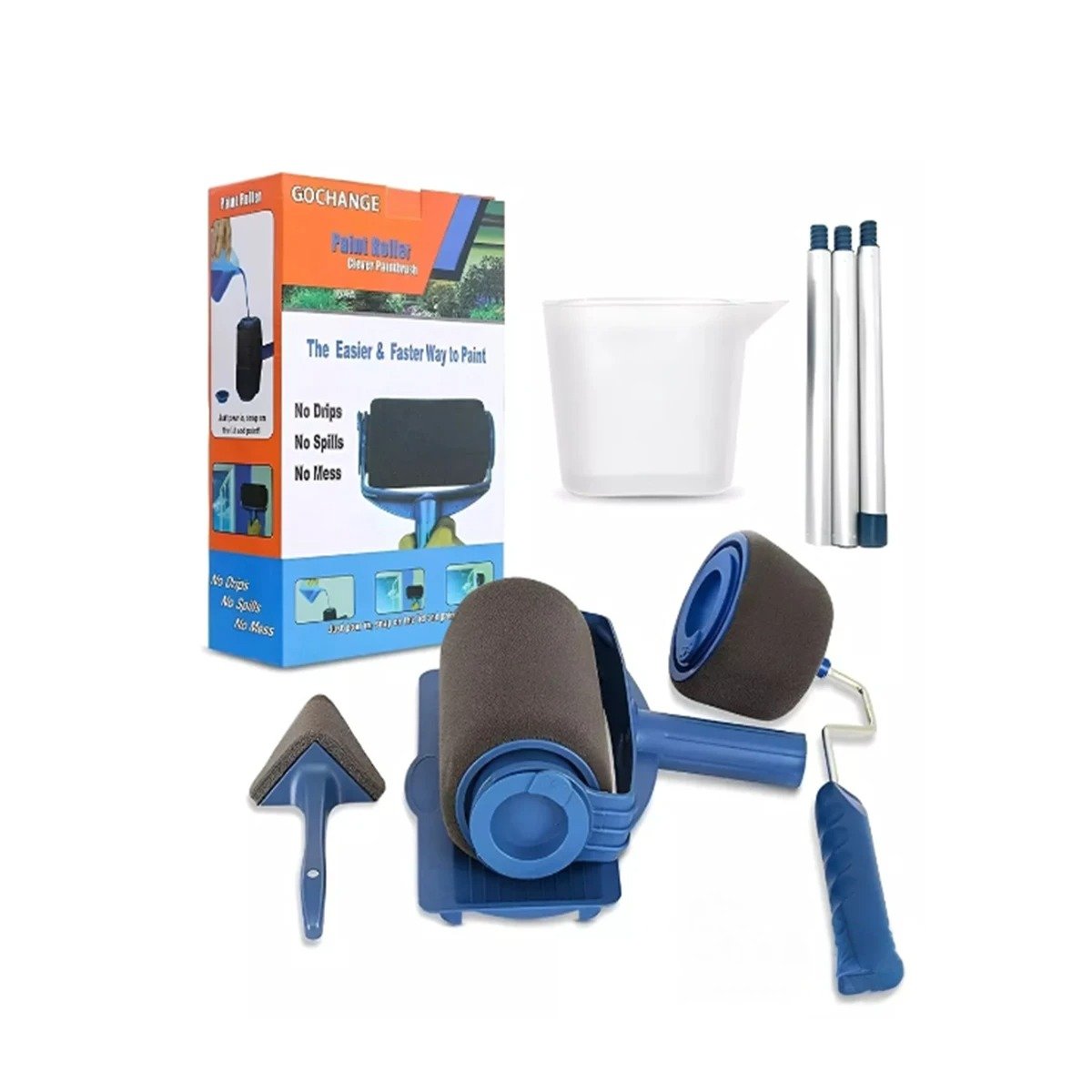 PACK4 APLICADOR PARA PINTAR CASA U OFICINA CON RESULTADO PAREJO AZUL NEGRO Y+PAPEL REGALO - 3