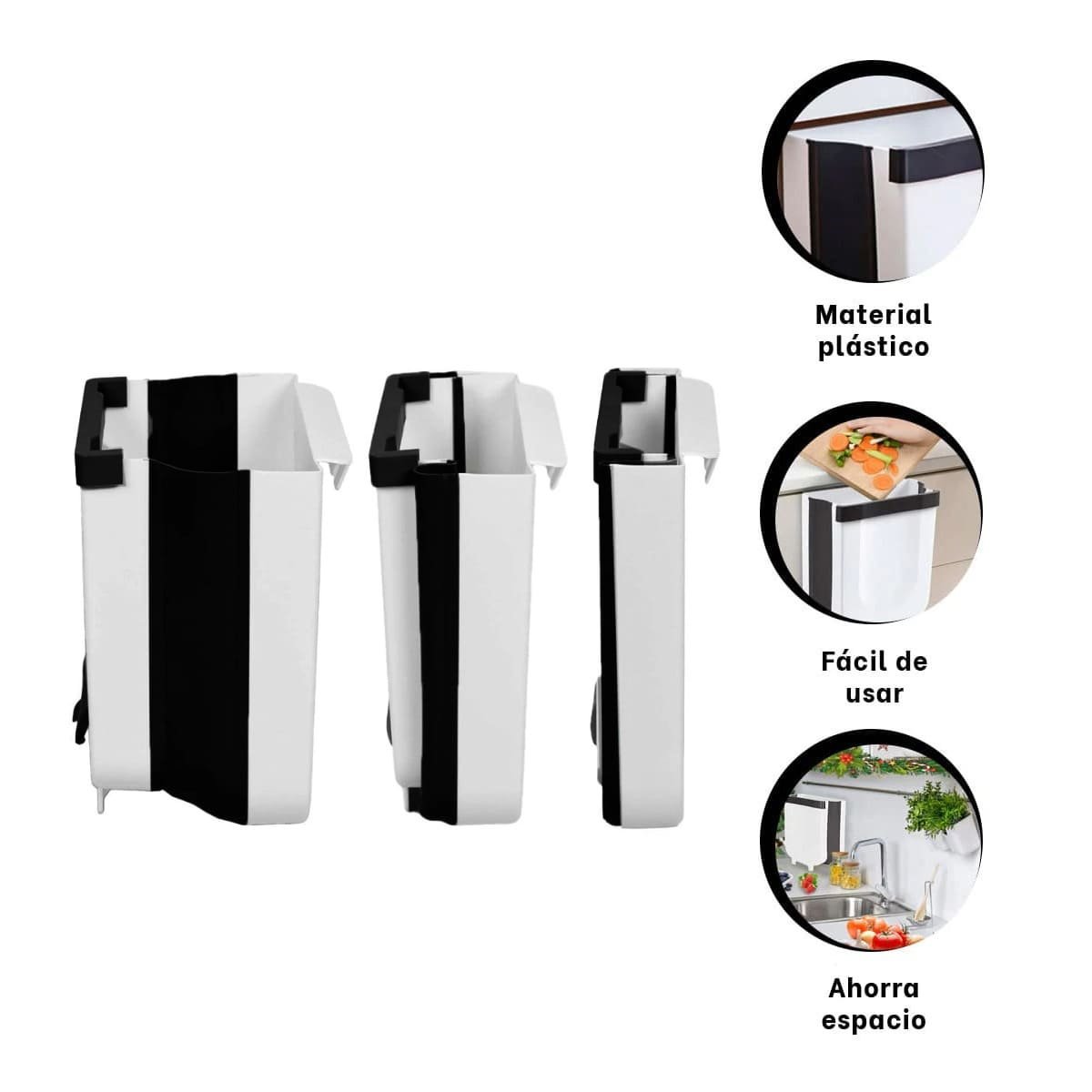 TACHO MULTIUSO BLANCO PLEGABLE LIVIANO Y RESISTENTE PARA HOGAR DIARIO Y+POST IT - 5