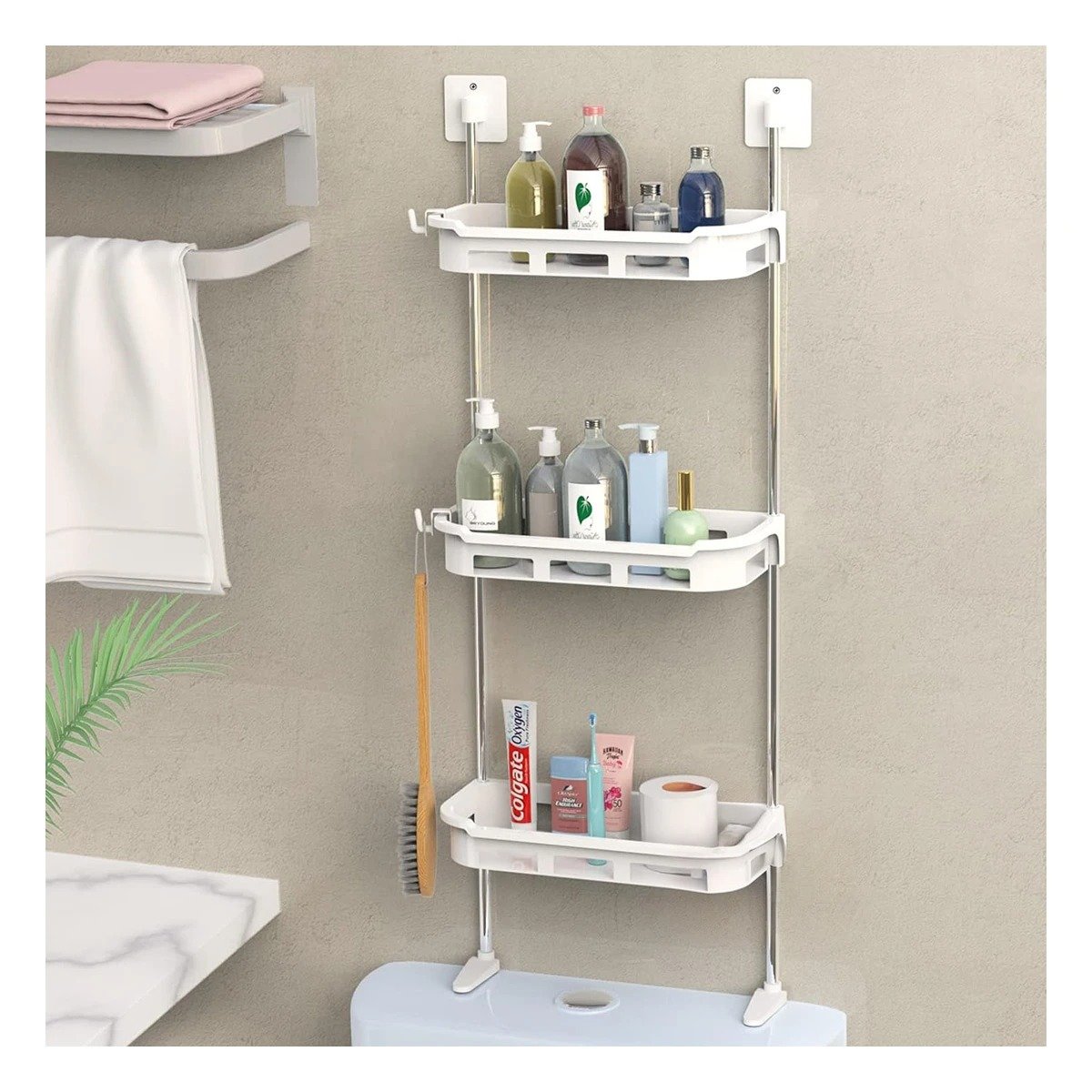 PACK6 SOPORTE FUNCIONAL 3 NIVELES MULTIUSO PARA ACCESORIOS METAL Y PLASTICO Y+REGALO STICKER - 5