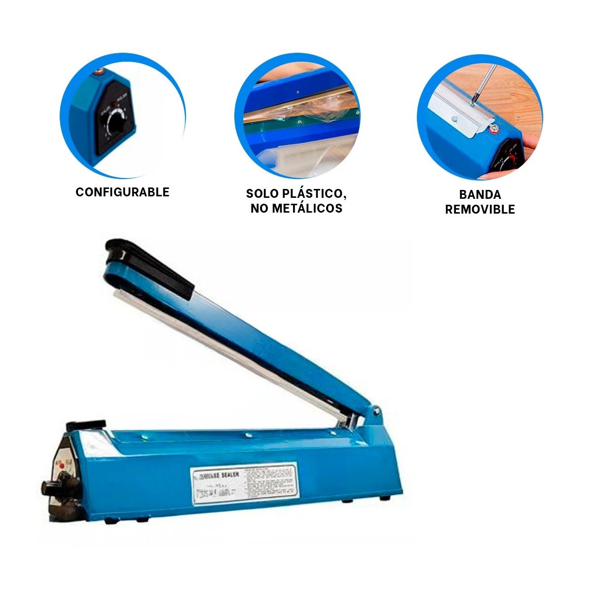 SELLADOR LIGERO PARA MANTENER BOLSAS CERRADAS EN CASA AZUL 54X14CM Y+PAPEL REGALO - 5