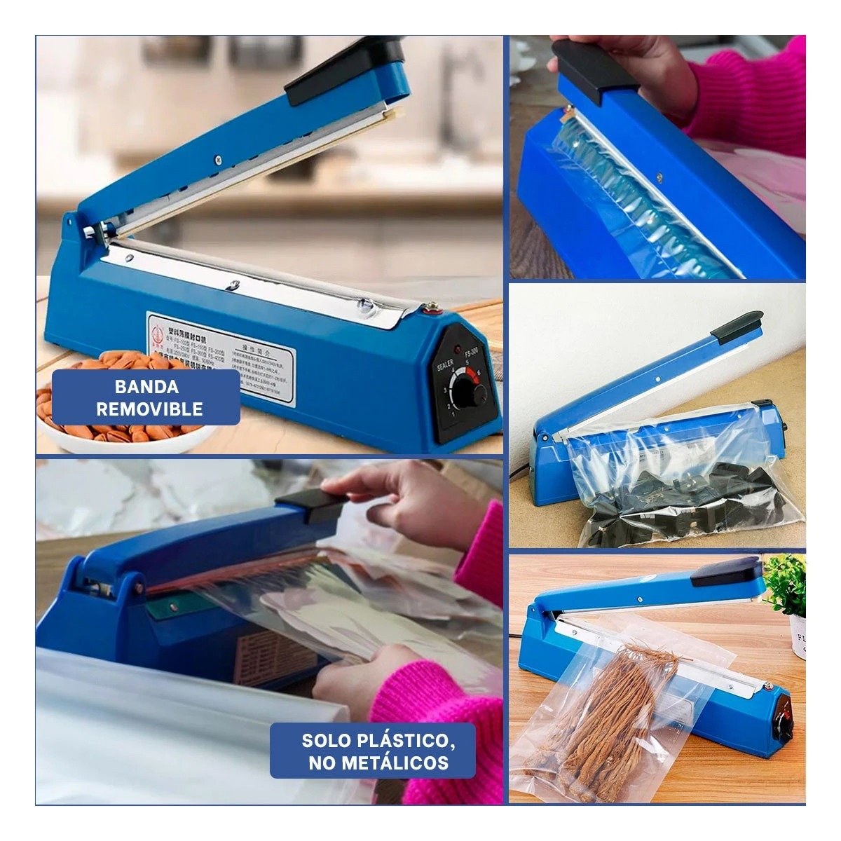 SELLADOR PORTATIL PARA CERRAR BOLSAS FACIL Y RAPIDO AZUL 54X14CM - 2