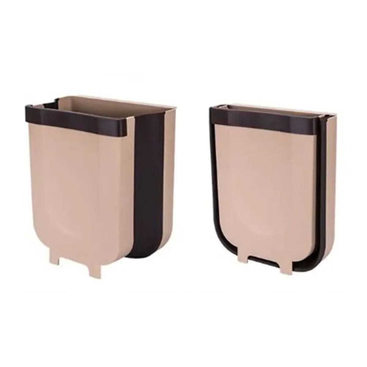 TACHO COLAPSABLE BEIGE PARA ESPACIOS REDUCIDOS Y ORDEN DIARIO HOGAR Y+LIGAS REGALO - 5