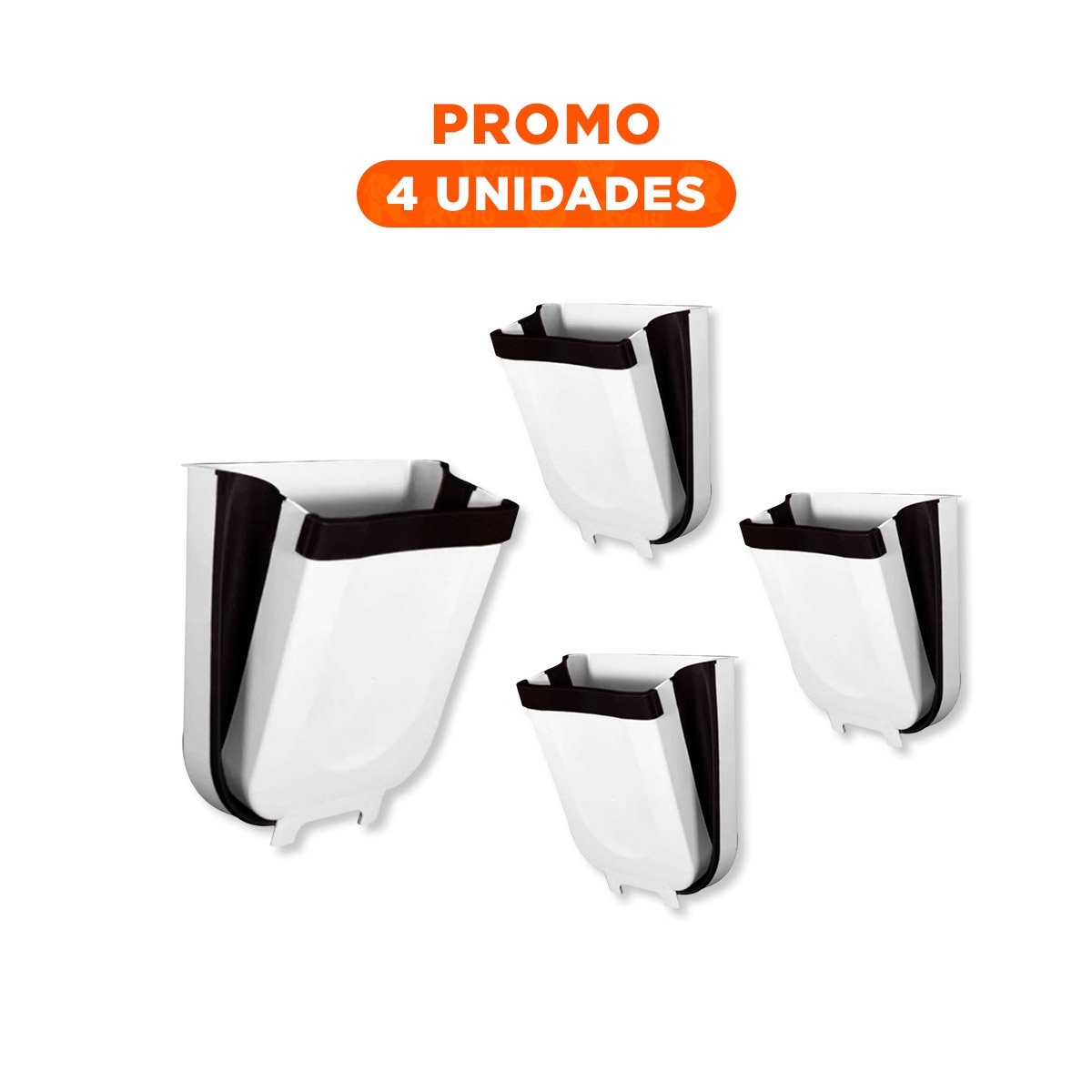 PACK4 DEPOSITO COLAPSABLE BLANCO PARA ESPACIOS REDUCIDOS USO DIARIO EN CASA - 1