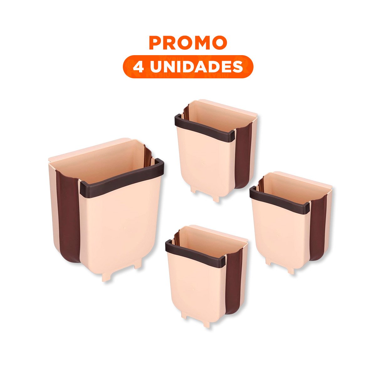 PACK4 CESTO COLAPSABLE BEIGE PARA ESPACIOS REDUCIDOS Y ORDEN DIARIO HOGAR - 1