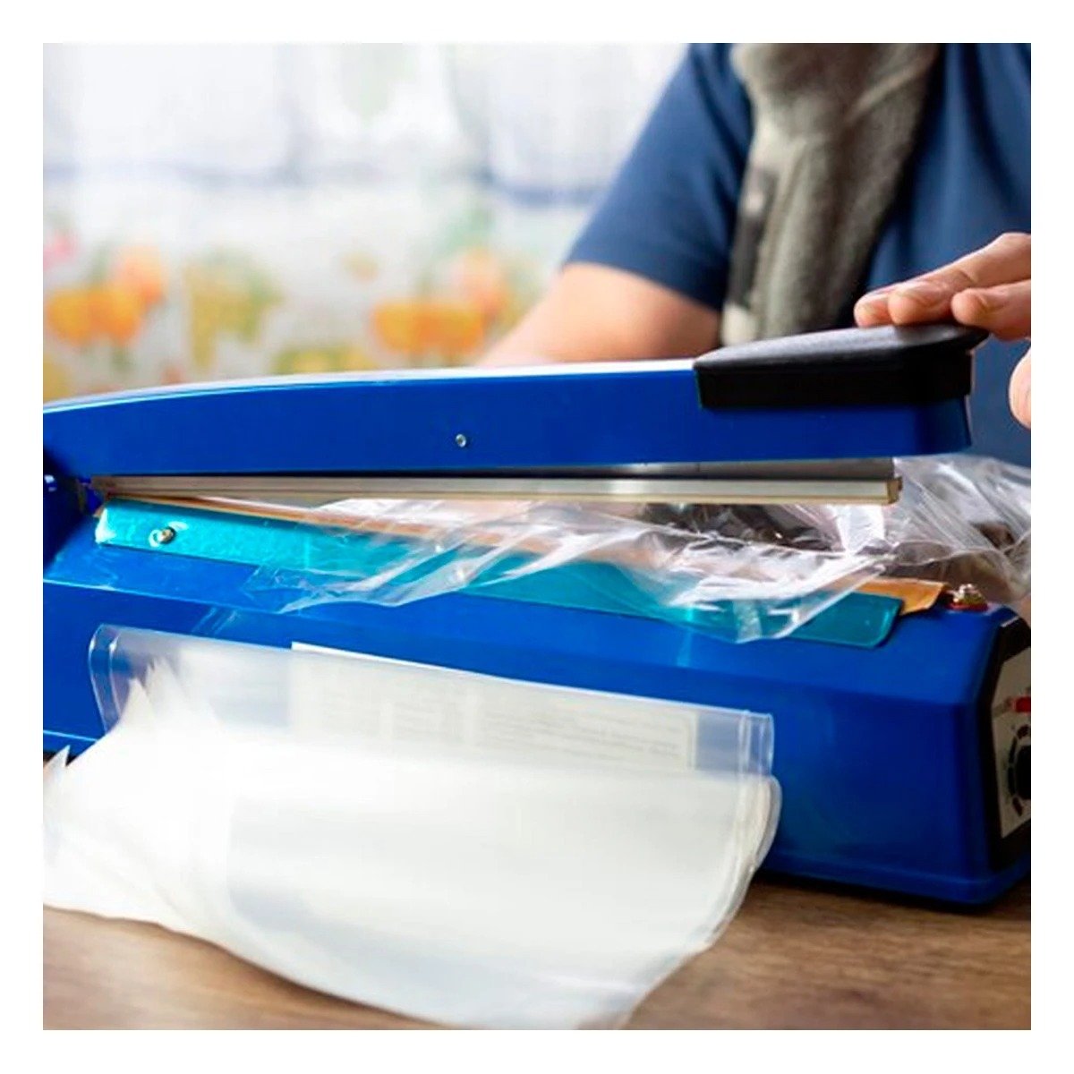 SELLADOR CONFIABLE PARA SELLADO RAPIDO EN OFICINA O HOGAR AZUL 54X14CM Y+POST IT - 3