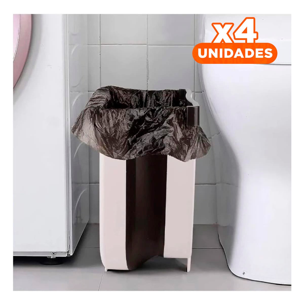 PACK4 DEPOSITO MULTIUSO BLANCO PLEGABLE LIVIANO Y RESISTENTE DIARIO Y+PAPEL REGALO - 1