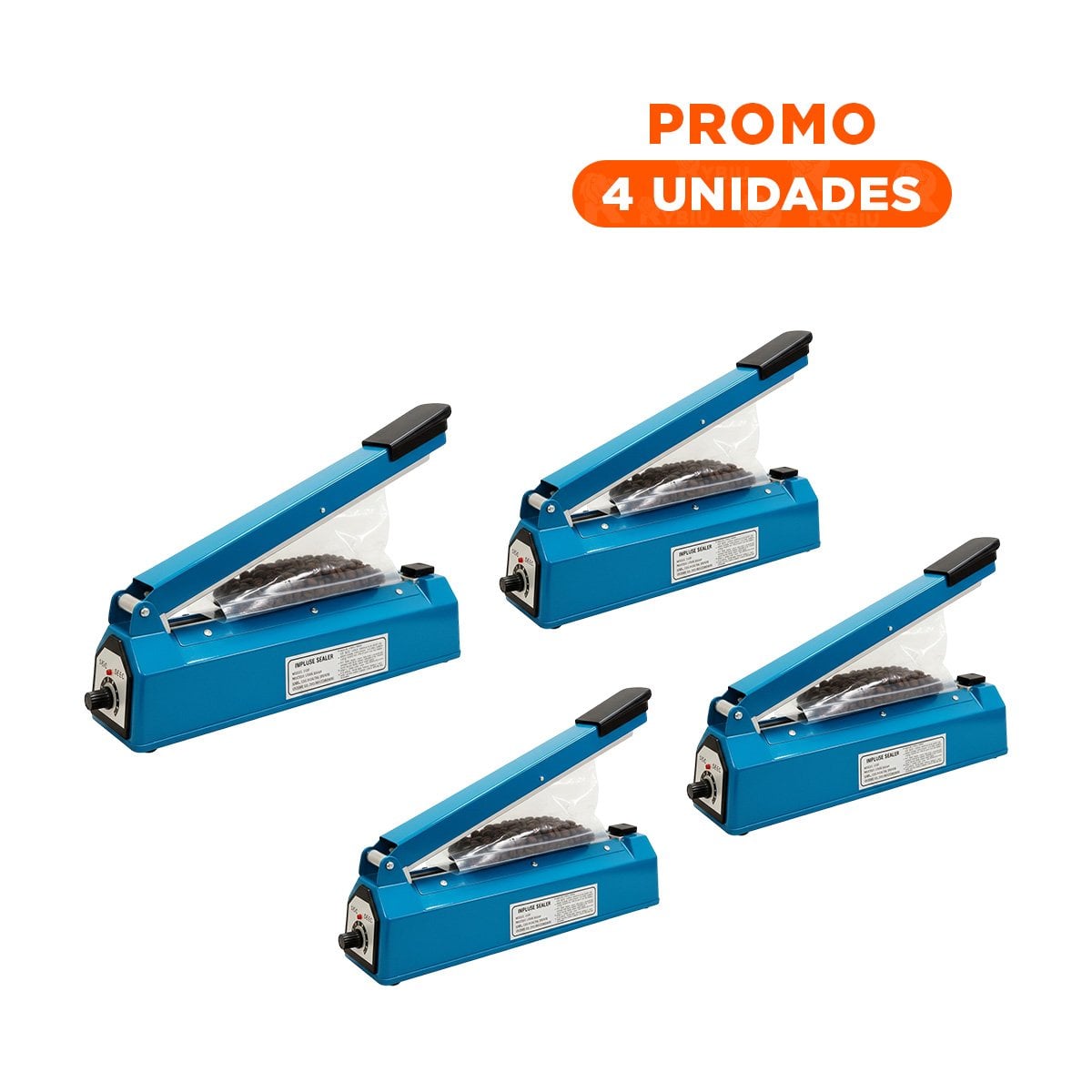 PACK4 APARATO LIGERO PARA SELLAR BOLSAS RAPIDAMENTE AZUL 54X14CM - 1
