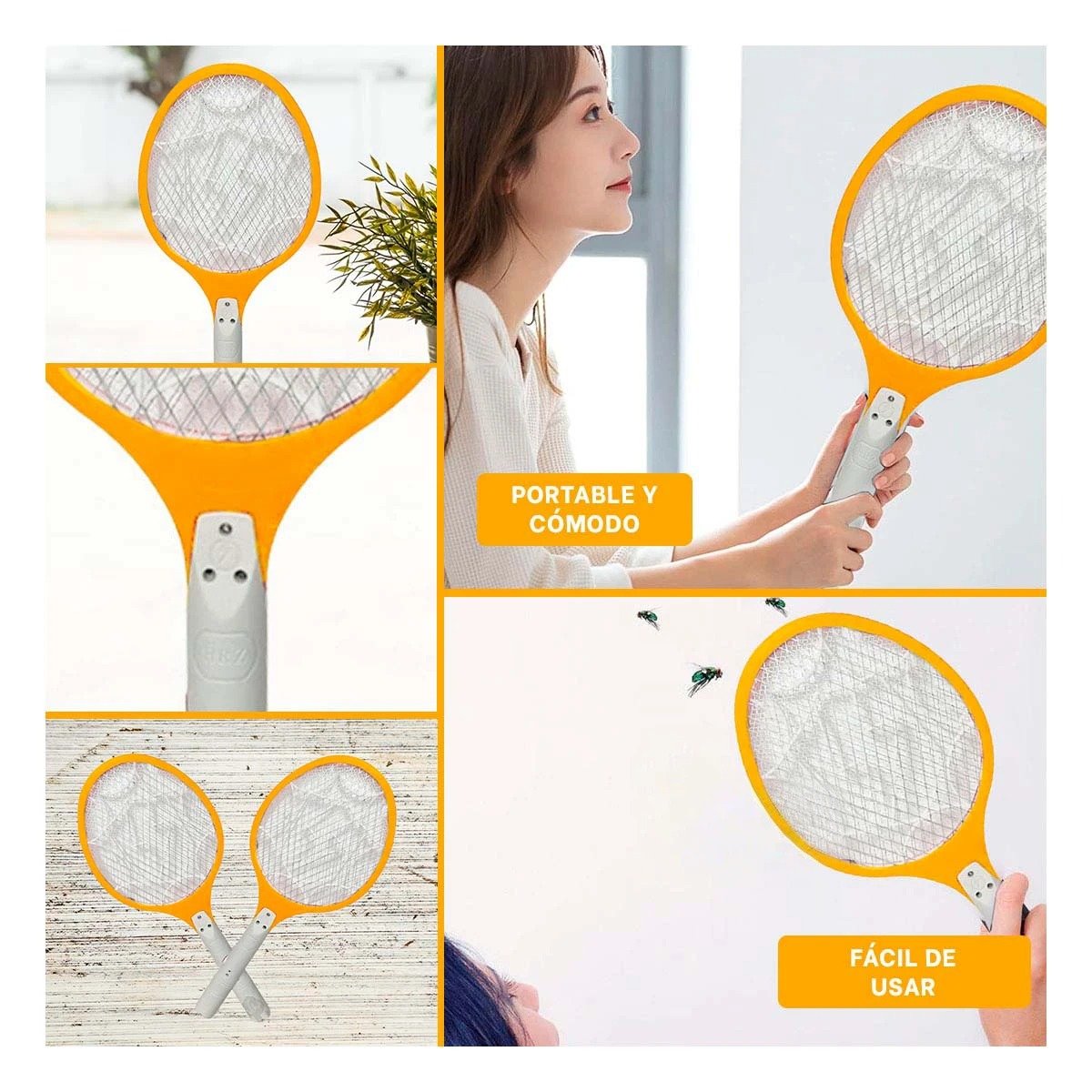 PACK6 DISPOSITIVO MOSQUITERA MANUAL CON DISEÑO SEGURO PARA USO DIARIO ANARANJADO Y+PAPEL REGALO - 3