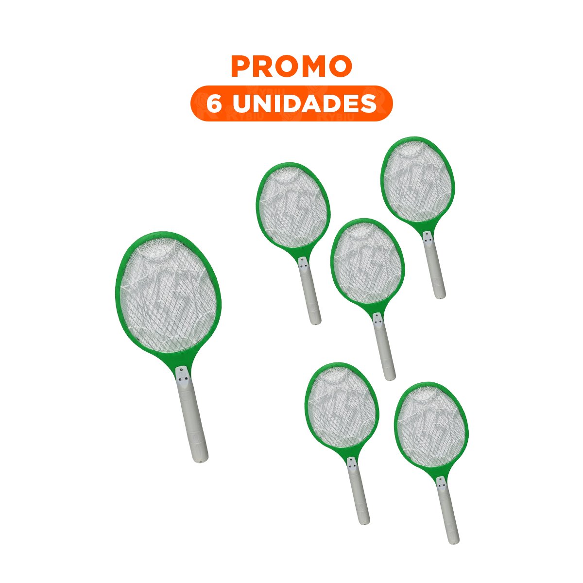 PACK6 RAQUETA MOSQUITERA COMPACTA PARA DORMITORIO OFICINA Y TERRAZA VERDE Y+REGALO STICKER - 1