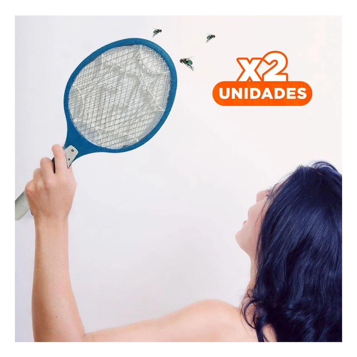 PACK2 PALA MOSQUITERA PORTATIL Y RESISTENTE PARA CAMPING PATIO Y JARDIN AZUL Y+PAPEL REGALO - 1