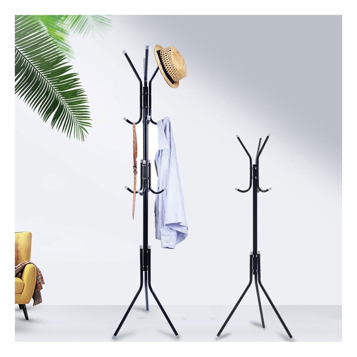 PERCHERA MULTIUSO 175X45CM PARA ORGANIZAR ROPA Y ACCESORIOS EN HOGAR COLOR NEGRO - 3