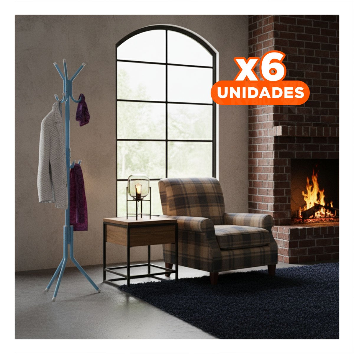 PACK6 ESTRUCTURA MULTIUSO 175X45CM PARA ORDENAR PRENDAS EN CASA CELESTE - 1
