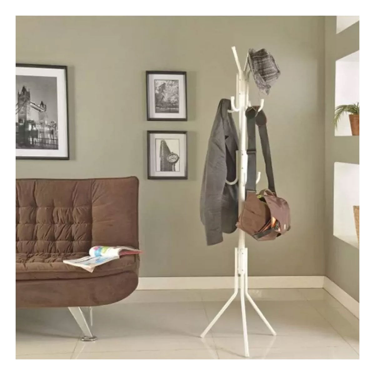 PERCHERA MULTIUSO 175X45CM PARA COLGAR ROPA DIARIO BLANCO PRACTICA Y+REGALO STICKER - 2