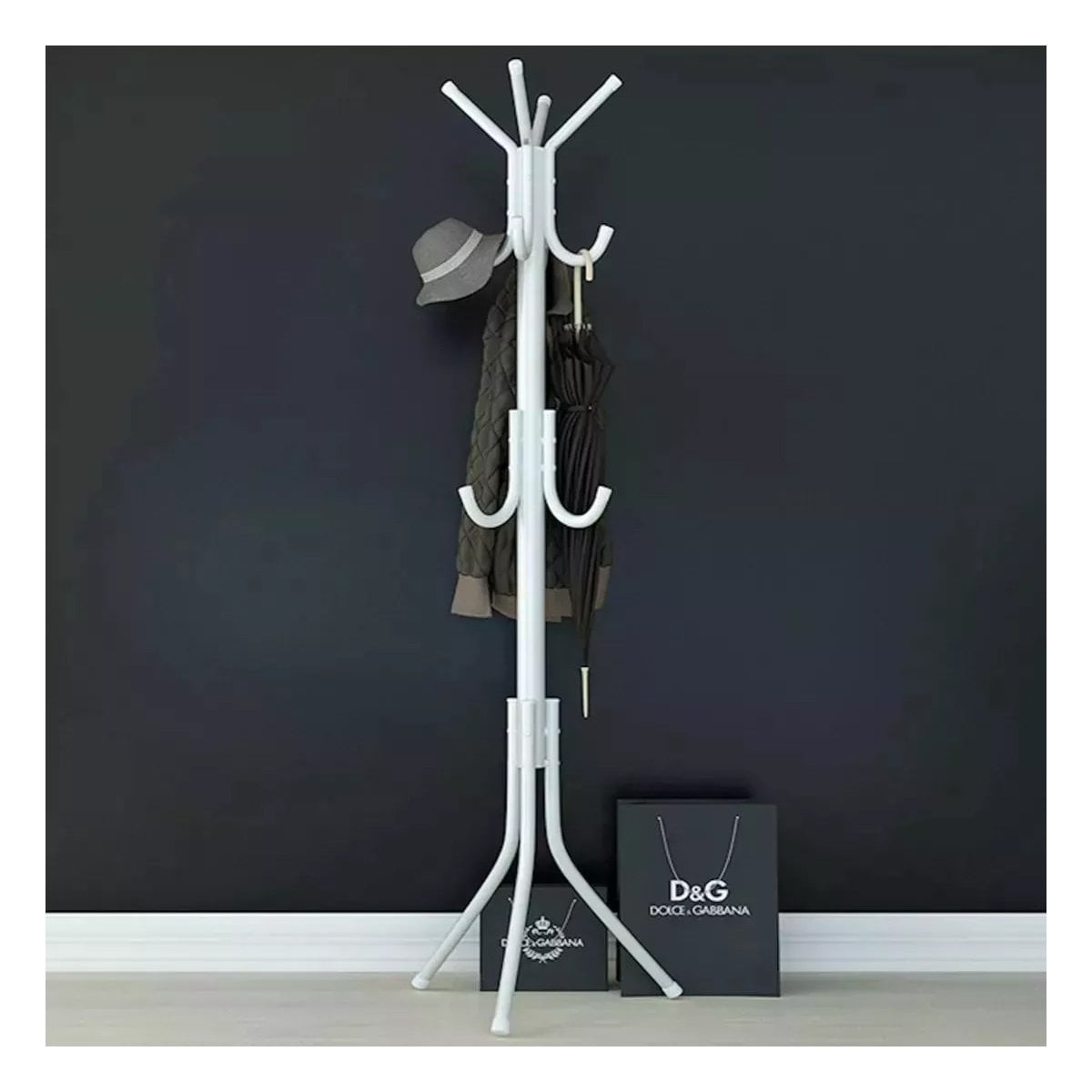 PERCHERA MULTIUSO 175X45CM PARA ORGANIZAR ROPA EN HOGAR BLANCO RESISTENTE - 1