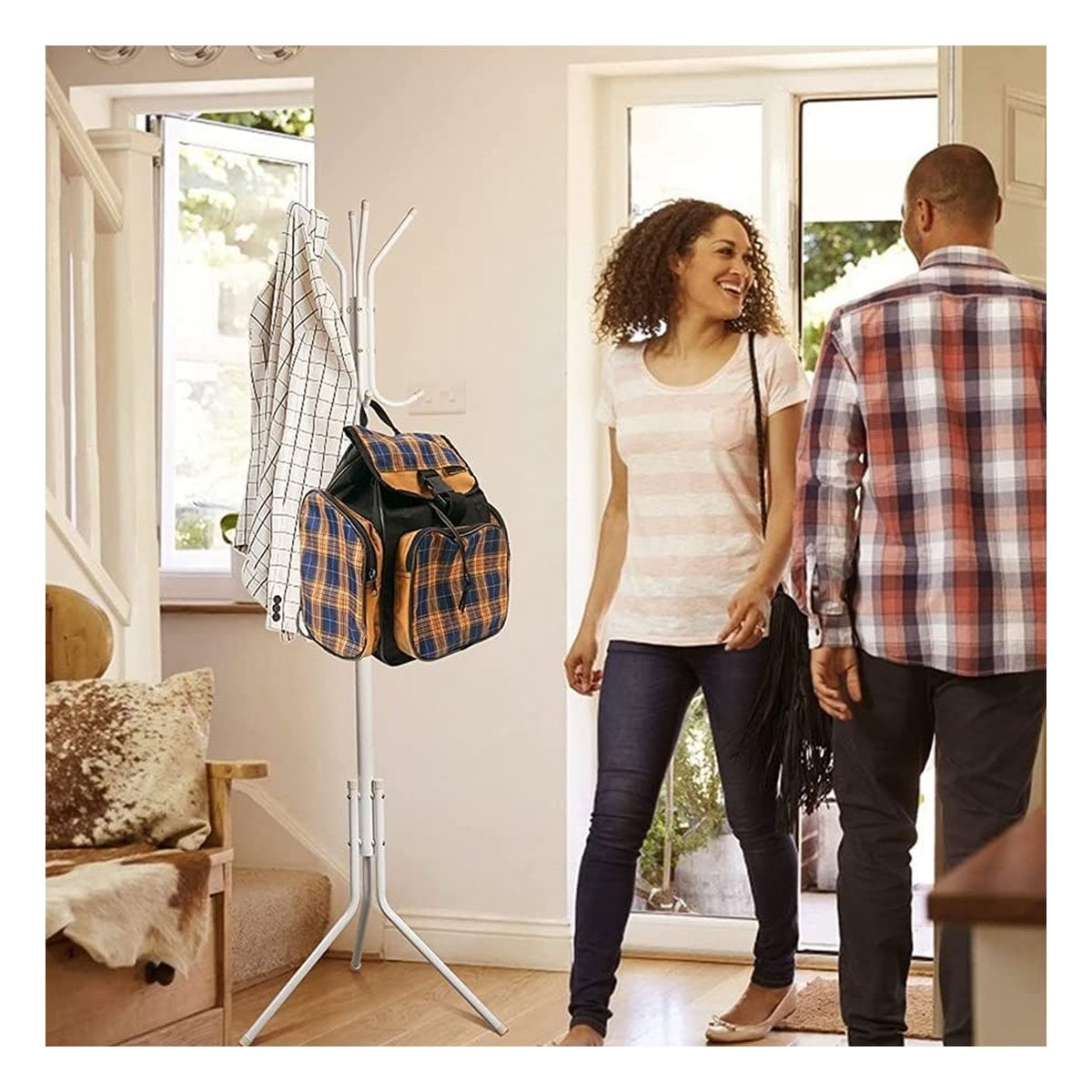 PERCHERA MULTIUSO 175X45CM PARA ORGANIZAR ROPA EN HOGAR BLANCO RESISTENTE - 5