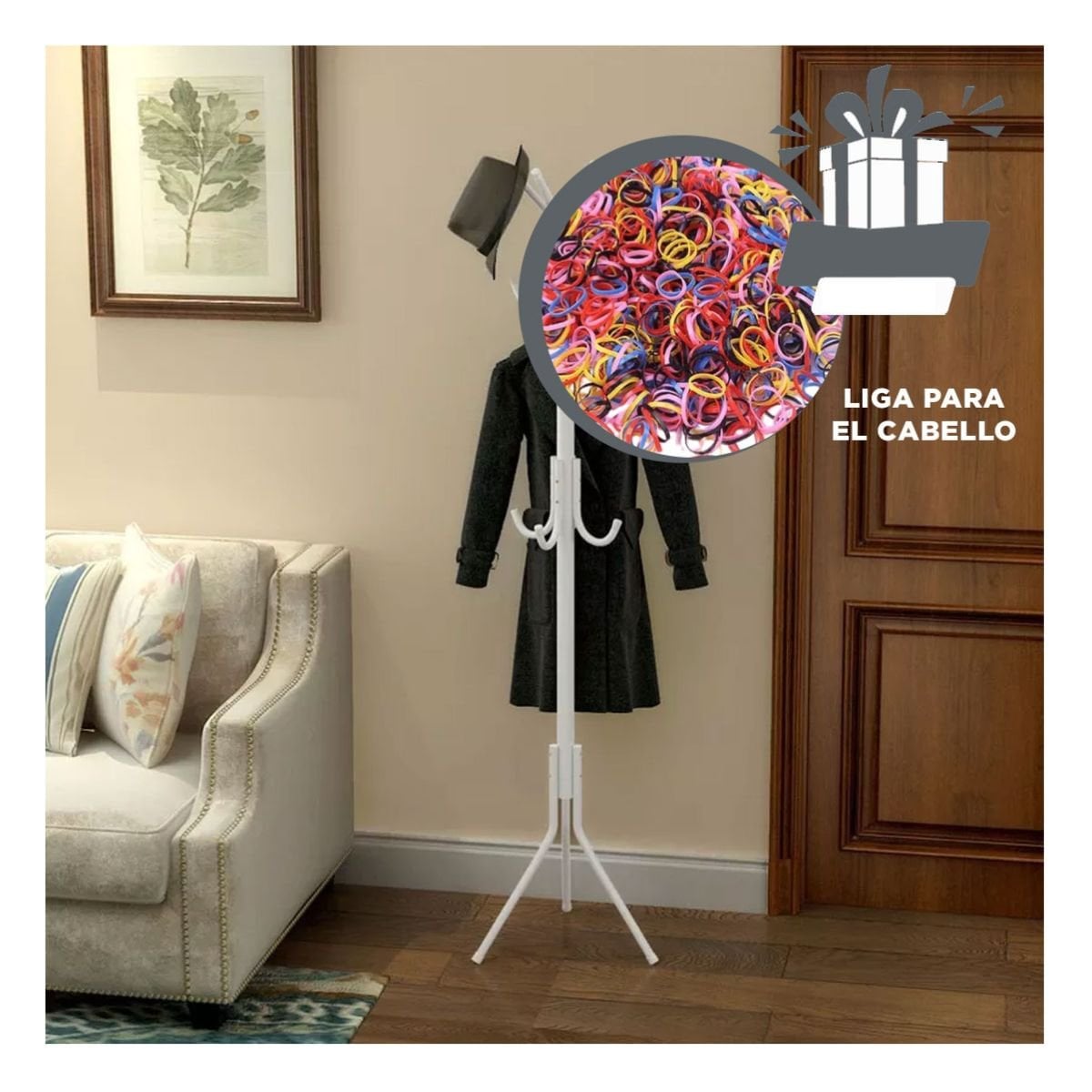 PERCHERA MULTIUSO 175X45CM PARA MANTENER ORDEN EN ESPACIOS BLANCO FUNCIONAL Y+LIGAS REGALO - 2