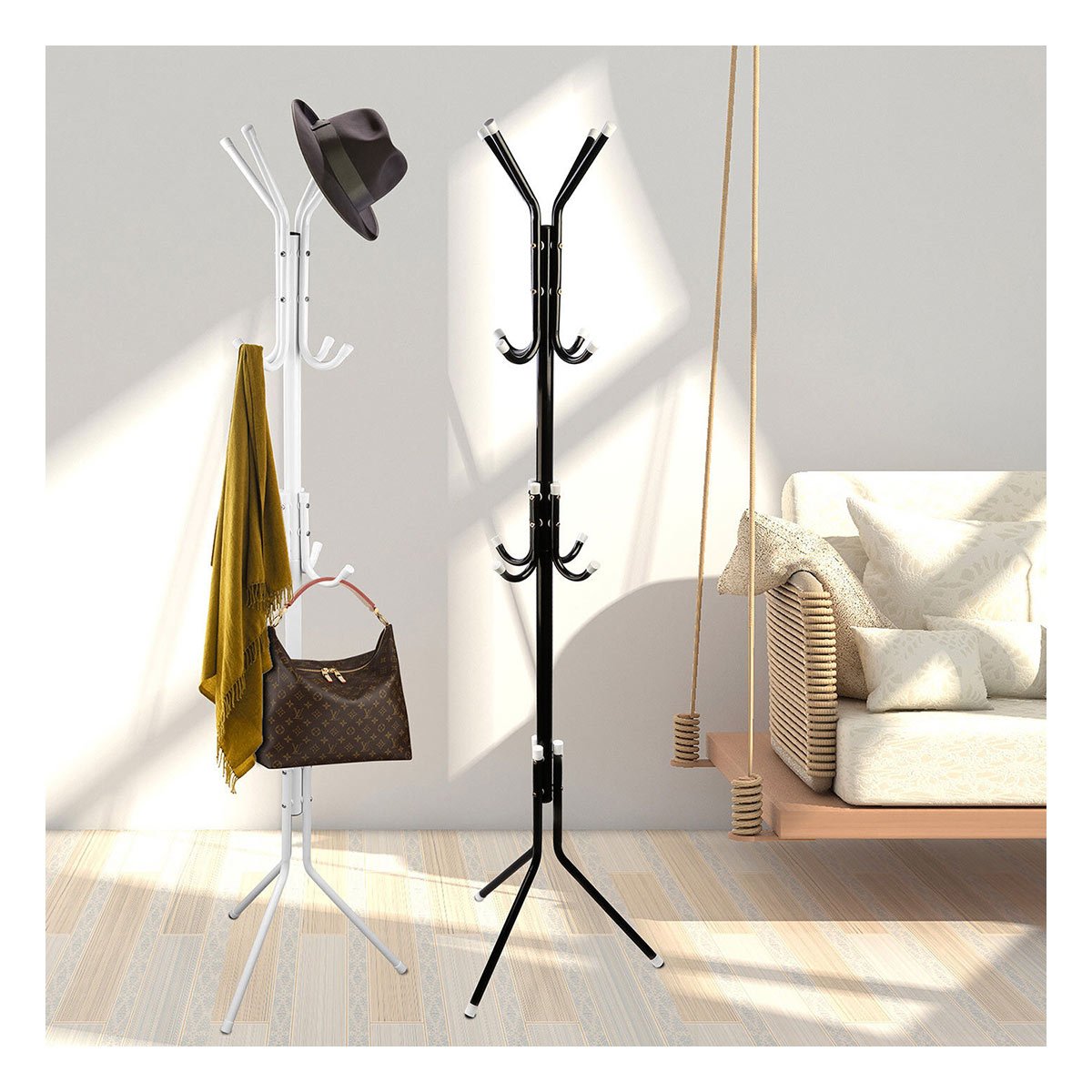 PERCHERA MULTIUSO 175X45CM PARA COLGAR ROPA DE USO DIARIO NEGRO Y+REGALO STICKER - 5