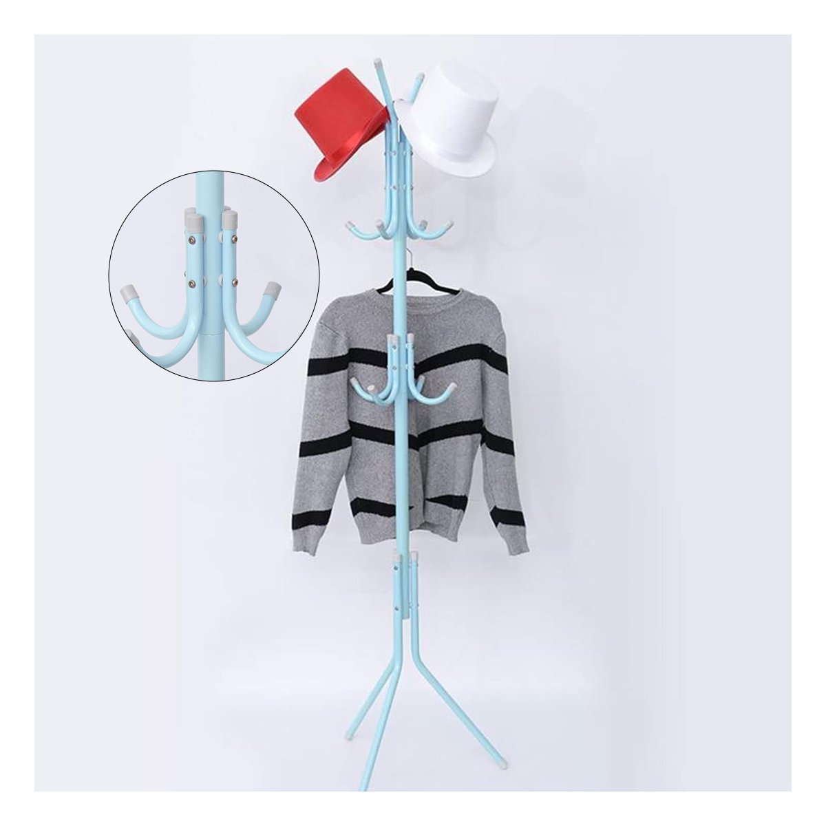 PERCHERA MULTIUSO 175X45CM PARA ORDENAR PRENDAS EN CASA CELESTE Y+PAPEL REGALO - 1