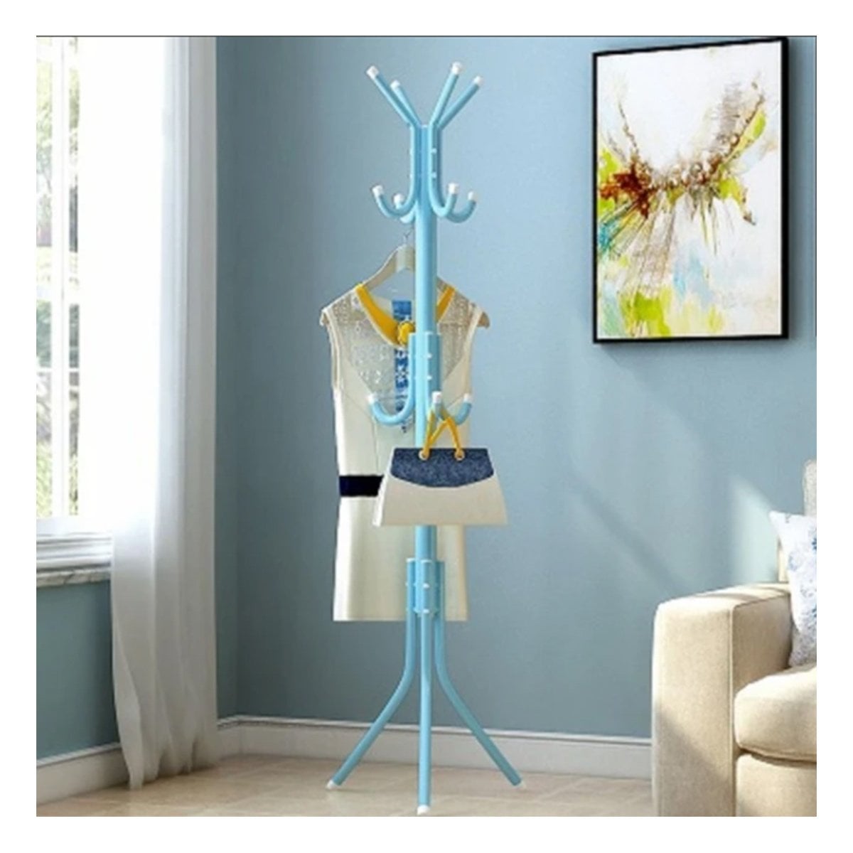 PERCHERA MULTIUSO 175X45CM PARA ROPA Y ACCESORIOS EN HOGAR CELESTE Y+POST IT - 3