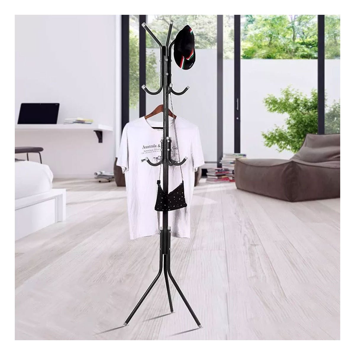 PACK12 SOPORTE MULTIUSO 175X45CM PARA ORGANIZAR ROPA EN HOGAR COLOR NEGRO Y+PAPEL REGALO - 5